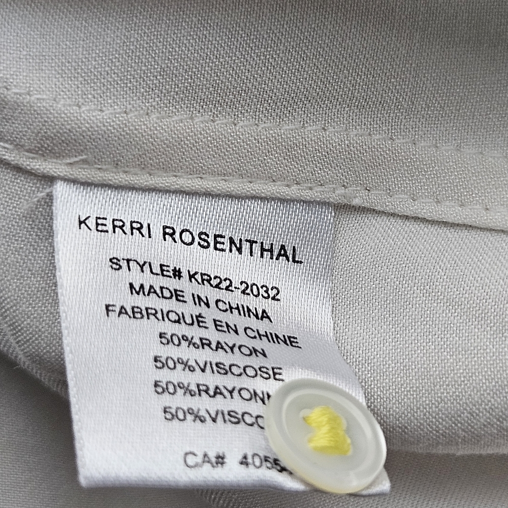 Kerri Rosenthal Silver White Paint Splatter Long Cuff Sleeve Button Down Blouse - Picture 12 of 14